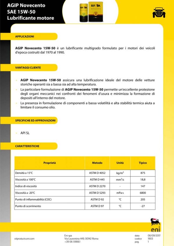 Agip Novecento SAE 15W-50 1970-1990 - immagine 3