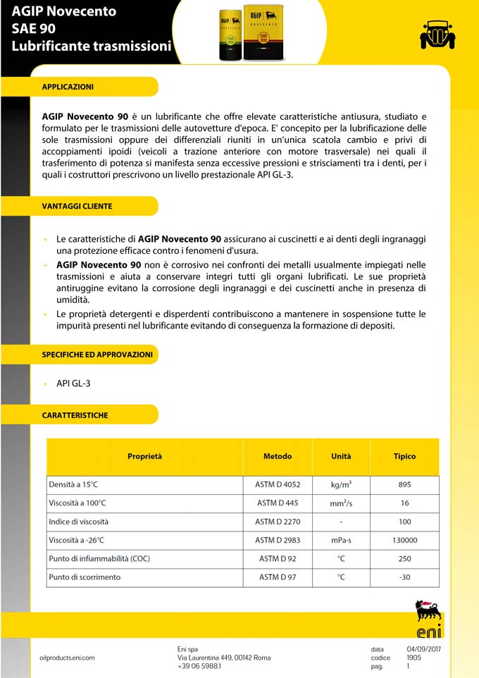 Agip Novecento SAE 90 - immagine 3