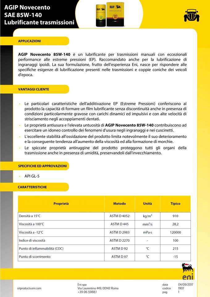Agip Novecento SAE 85W-140 - immagine 3